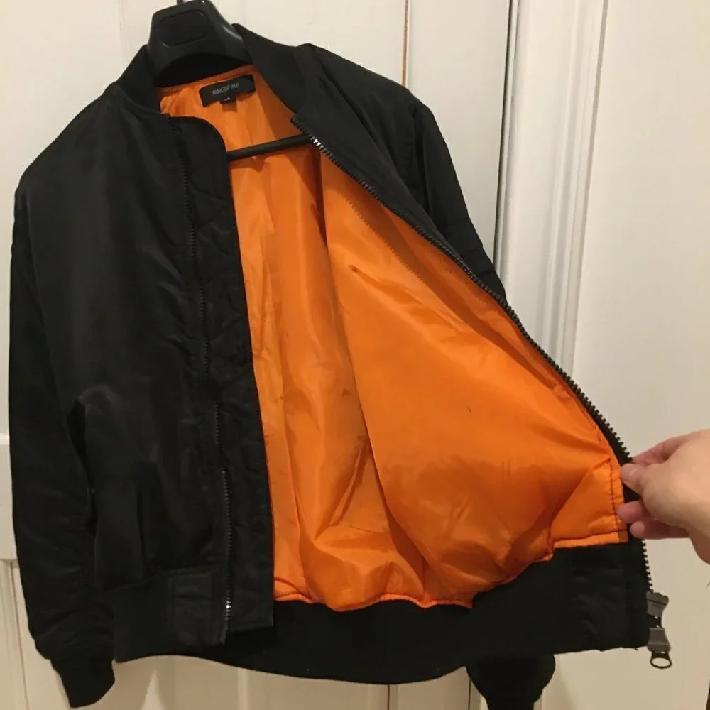Alpha Industries Style Black Bomber Jacket Size Small